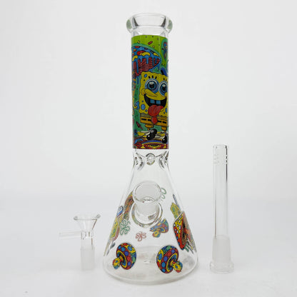 10" Glass Beaker Bong with SB Design [FT06]