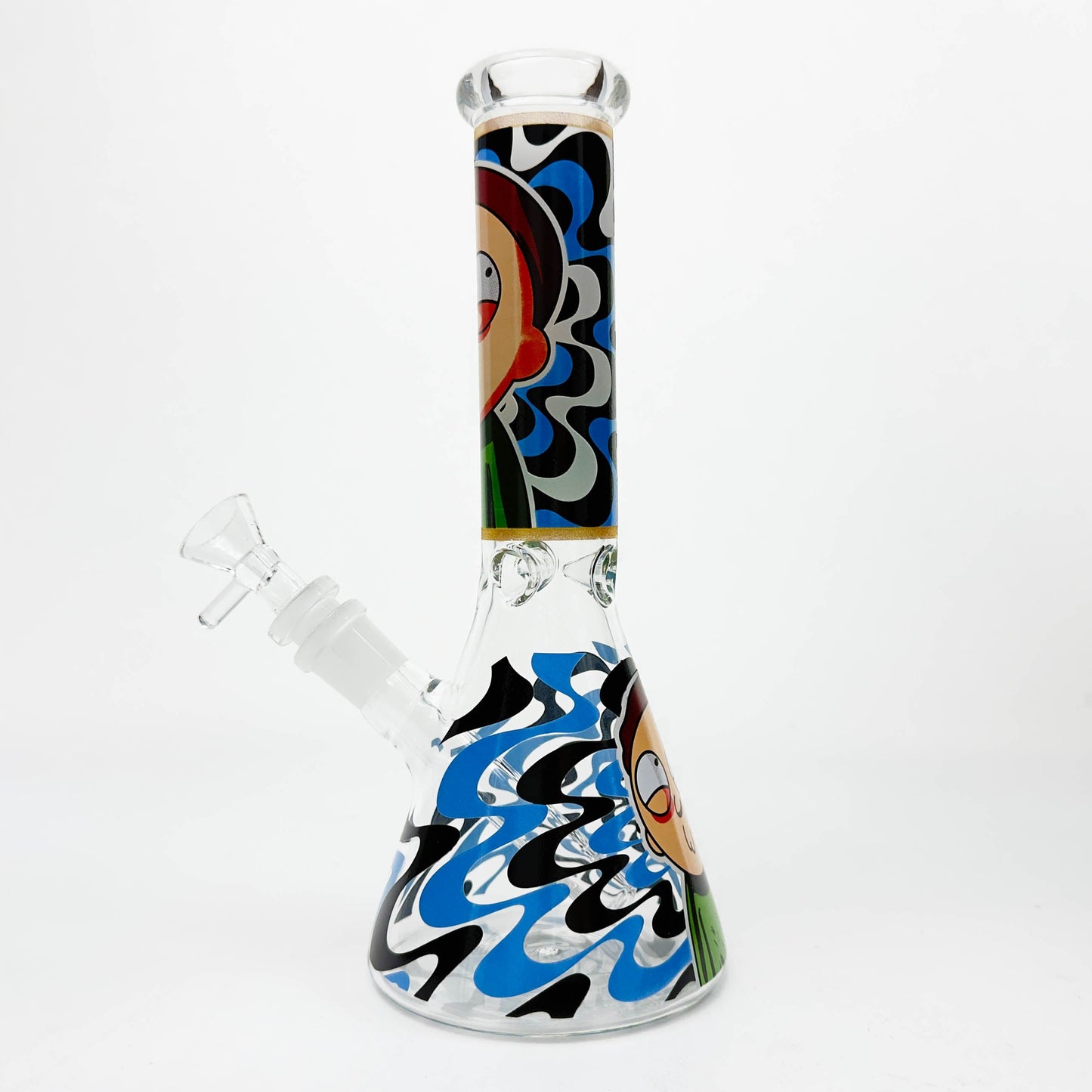10" Glass Beaker Bong with Cartoon Design [FT09]