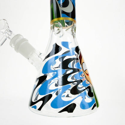 10" Glass Beaker Bong with Cartoon Design [FT09]