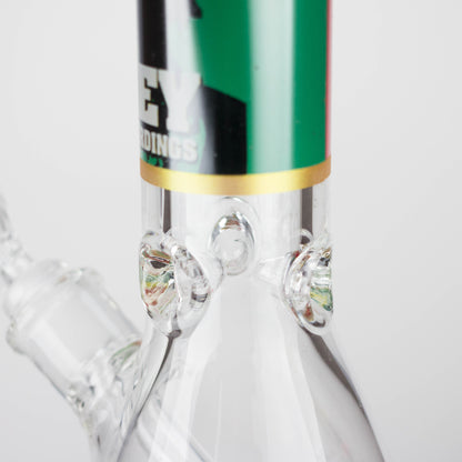14" BM Design Glass Bong – 7mm Thick Heavy Duty Beaker Water Pipe