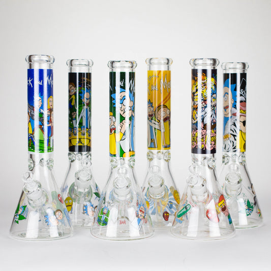 14" 7mm RM Glass Bong – Heavy Duty Beaker Water Pipe [FTLL06]