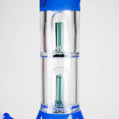 14" 7mm 420 Double Perc Fancy Glass Water Bong [FT1157AST]