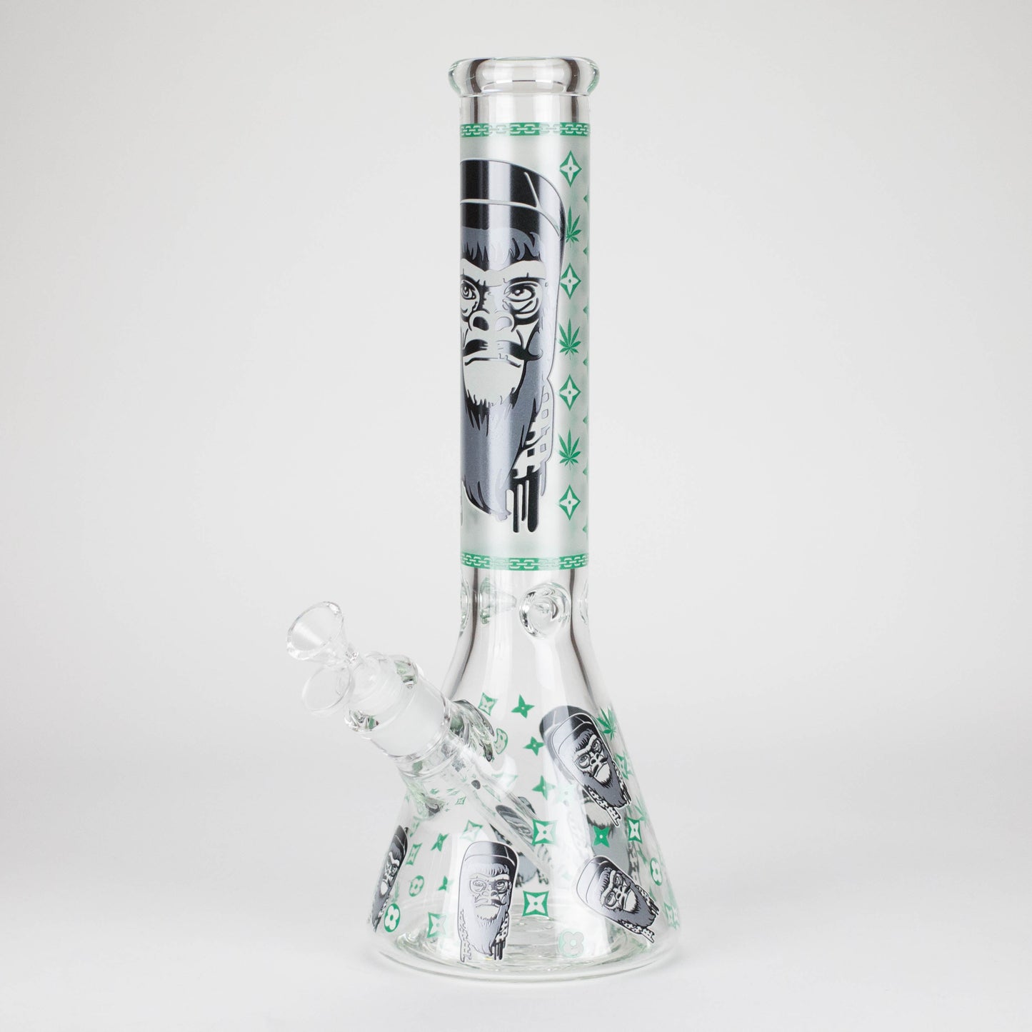14" 7mm Gorilla Designs Glow In The Dark Beaker Bong – In the Box [FT1892ATS]