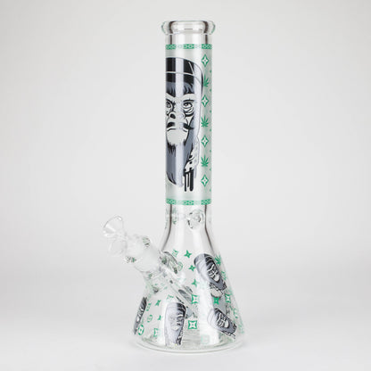 14" 7mm Gorilla Designs Glow In The Dark Beaker Bong – In the Box [FT1892ATS]