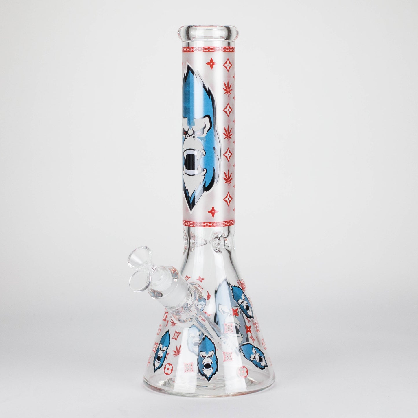 14" 7mm Gorilla Designs Glow In The Dark Beaker Bong – In the Box [FT1892ATS]