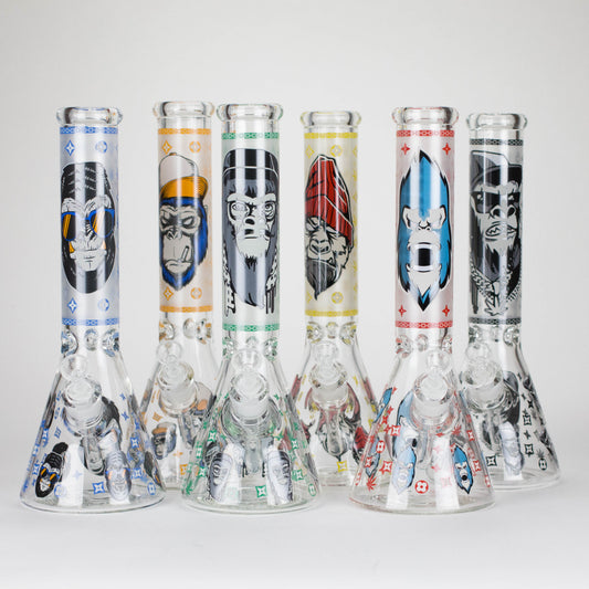 14" 7mm Gorilla Designs Glow In The Dark Beaker Bong – In the Box [FT1892ATS]