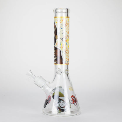 14" 7mm RM Skull Glass Bong – Heavy Duty Beaker Water Pipe [FTLL08]