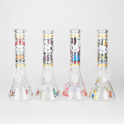10" Wild Kitty Design Glass Beaker Bong