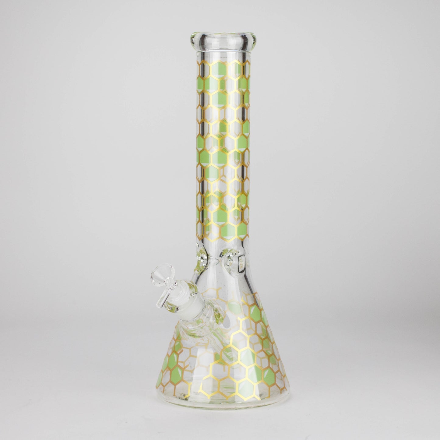 14" Beehive Design 7mm Thick Heavy Duty Glass Beaker Bong