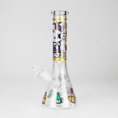 10" Wild Kitty Design Glass Beaker Bong