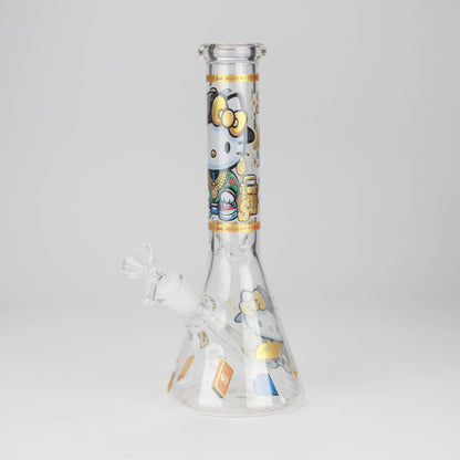 10" Wild Kitty Design Glass Beaker Bong