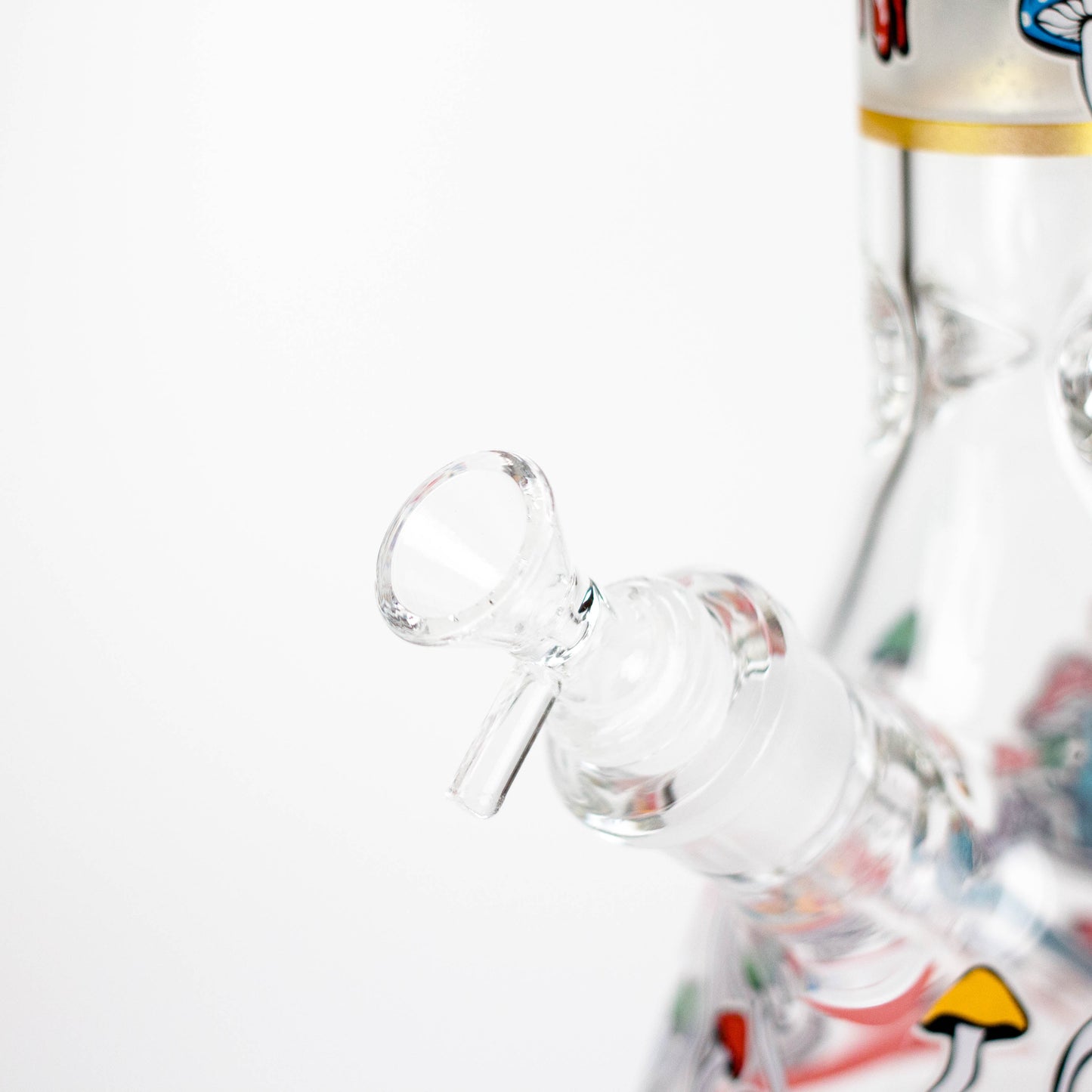 14" Mushroom Skull Design 7mm Thick Heavy Duty Glass Beaker Bong - Glow in the Dark