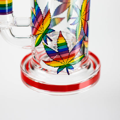 7" 2-in-1 Leaves Design Rig with Perc, Banger & Bowl Included