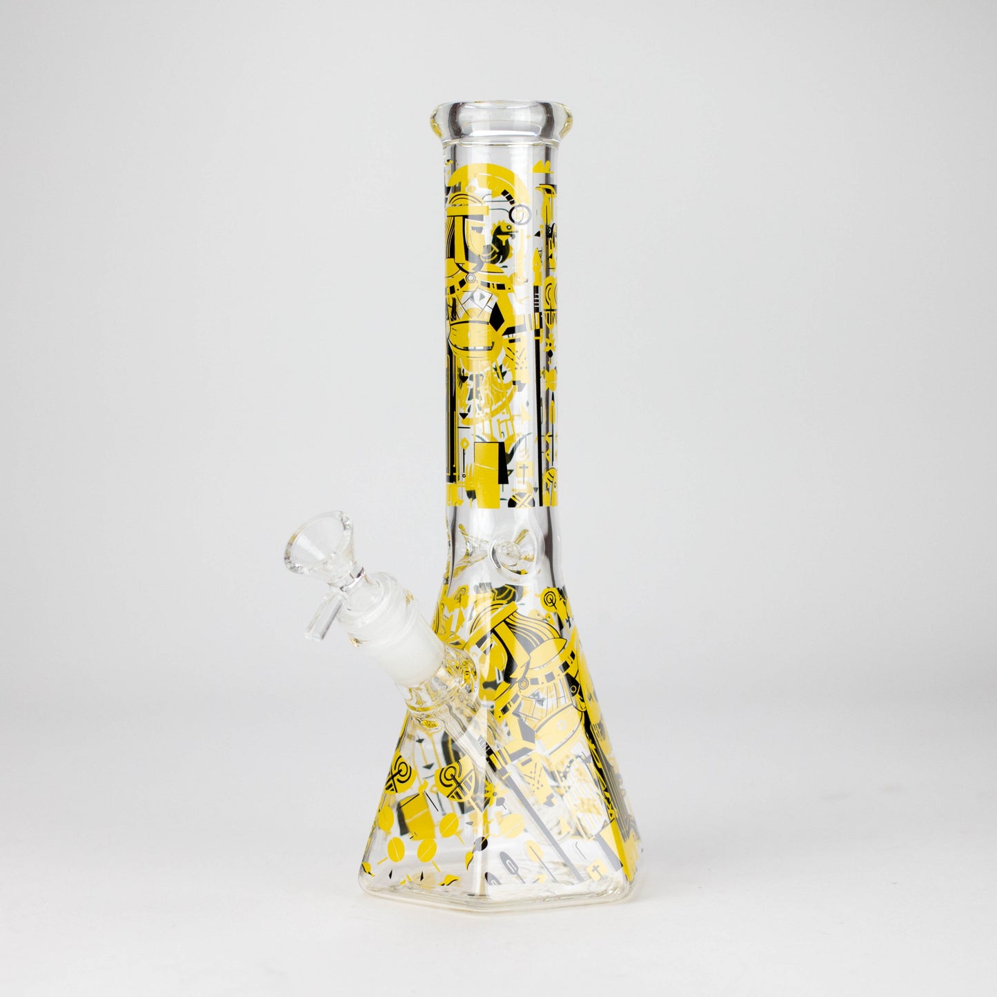10" Ancient Art Design Glass Beaker Bong