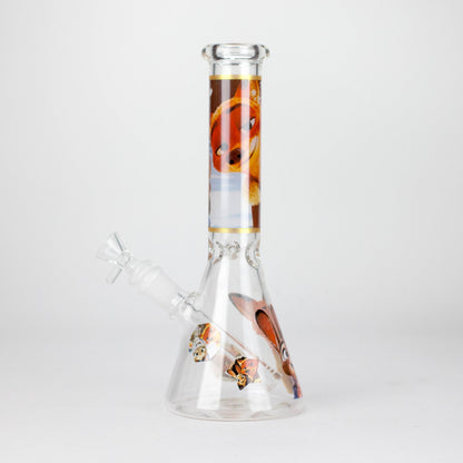 10" Fox and Bunny Design Glass Beaker Bong