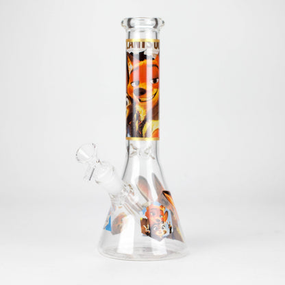 10" Fox and Bunny Design Glass Beaker Bong