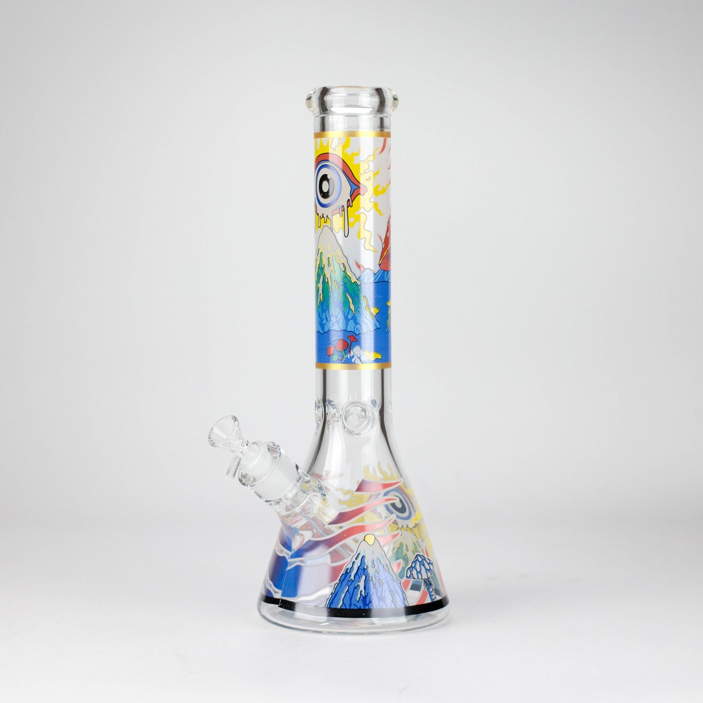 14" Eye Design 7mm Thick Heavy-Duty Glass Beaker Bong