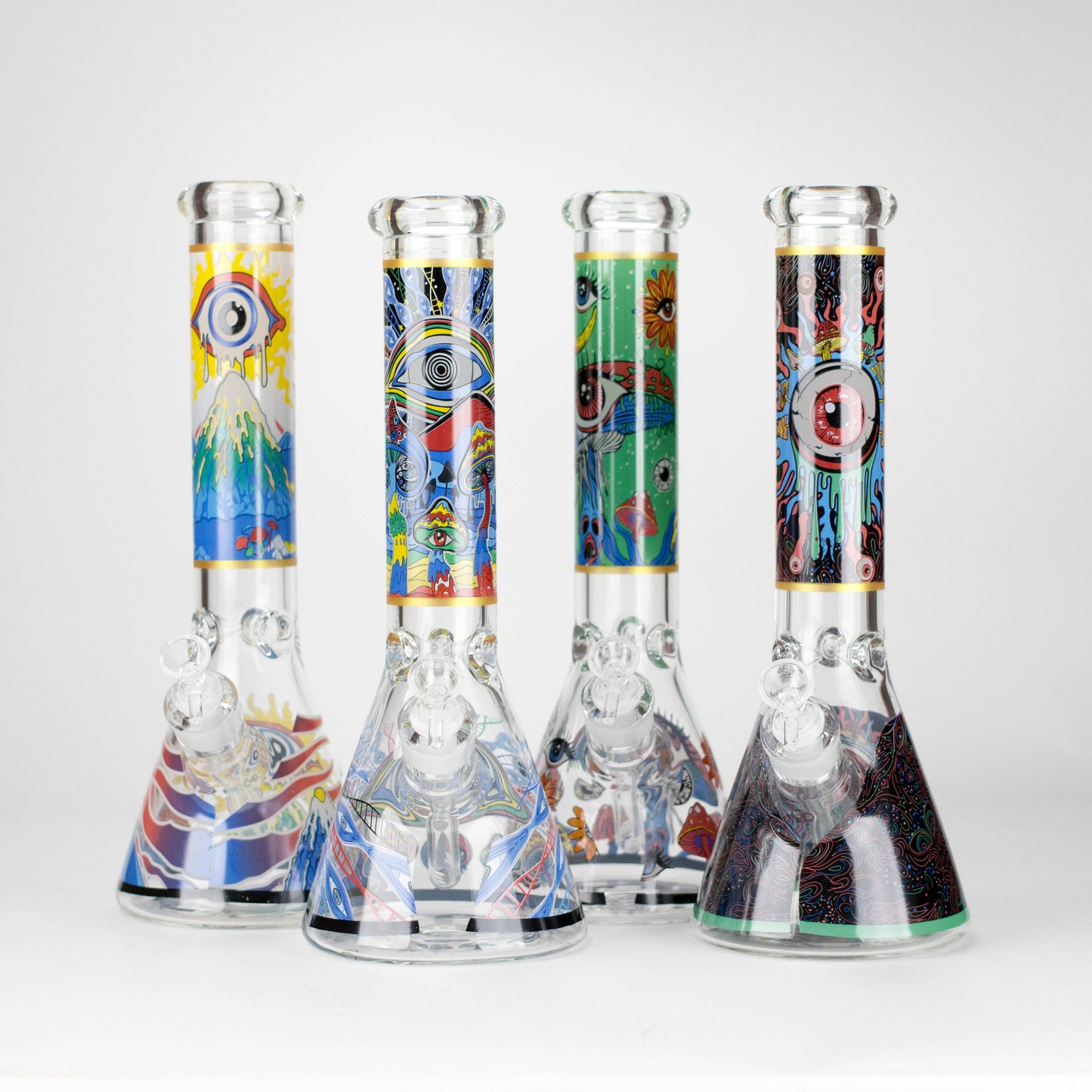 14" Eye Design 7mm Thick Heavy-Duty Glass Beaker Bong