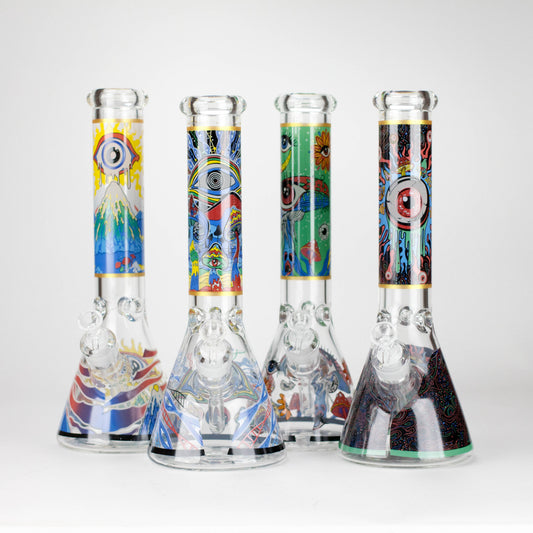 14" Eye Design 7mm Thick Heavy-Duty Glass Beaker Bong