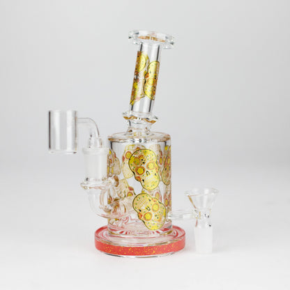 7" 2-in-1 Sugar Skull Design Rig with Perc, Banger & Bowl Included