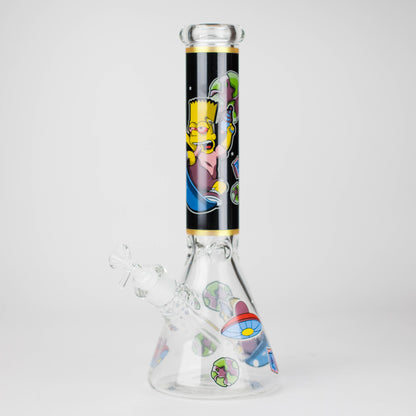 14" Cartoon S  Design 7mm Thick Heavy Duty Glass Beaker Bong