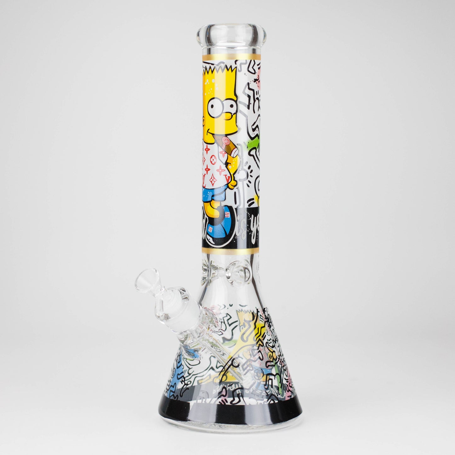 14" Cartoon S  Design 7mm Thick Heavy Duty Glass Beaker Bong