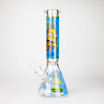 14" Cartoon S  Design 7mm Thick Heavy Duty Glass Beaker Bong