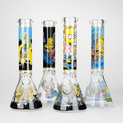14" Cartoon S  Design 7mm Thick Heavy Duty Glass Beaker Bong