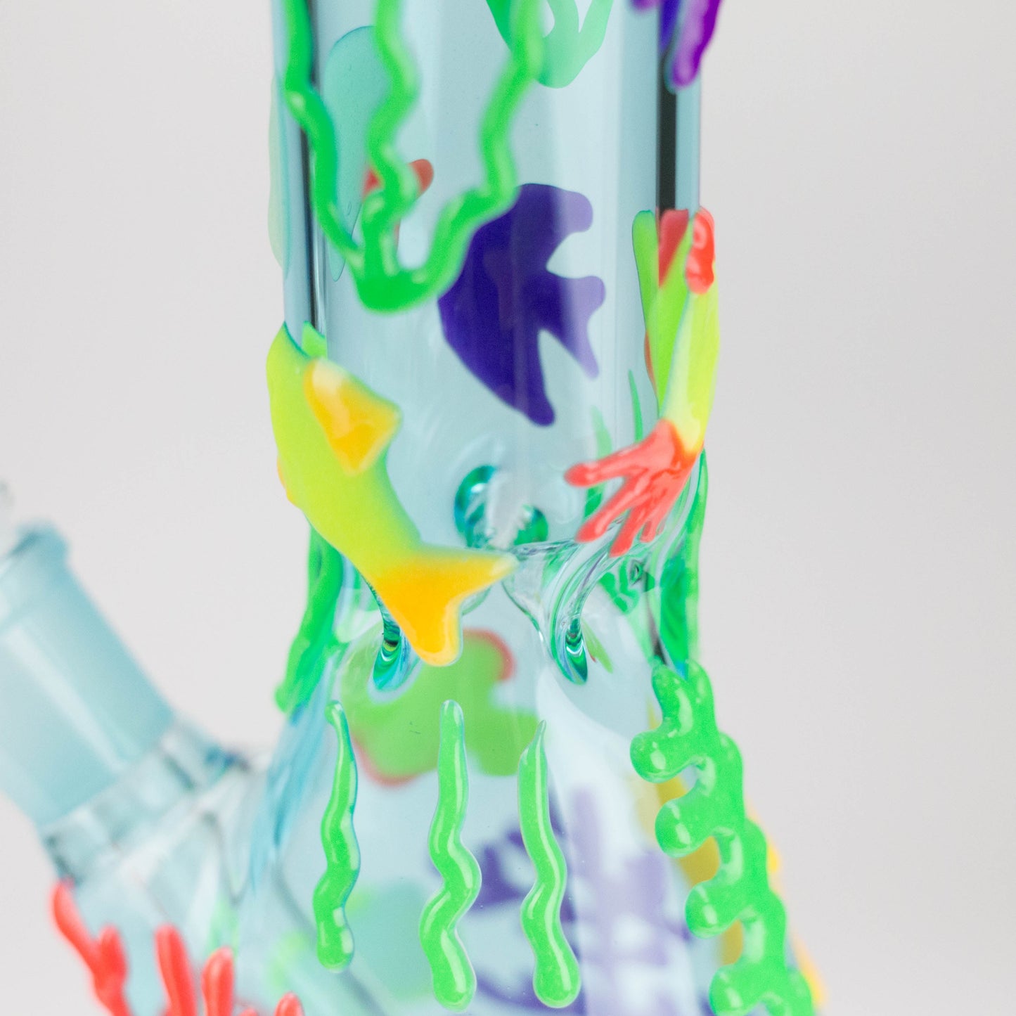 10" 3D Under The Sea Design Glass Beaker Bong-Glow in the dark