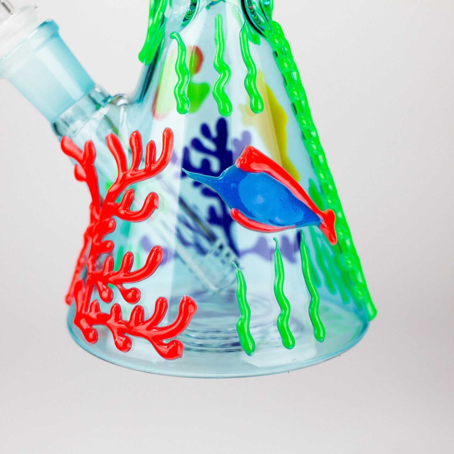 10" 3D Under The Sea Design Glass Beaker Bong-Glow in the dark