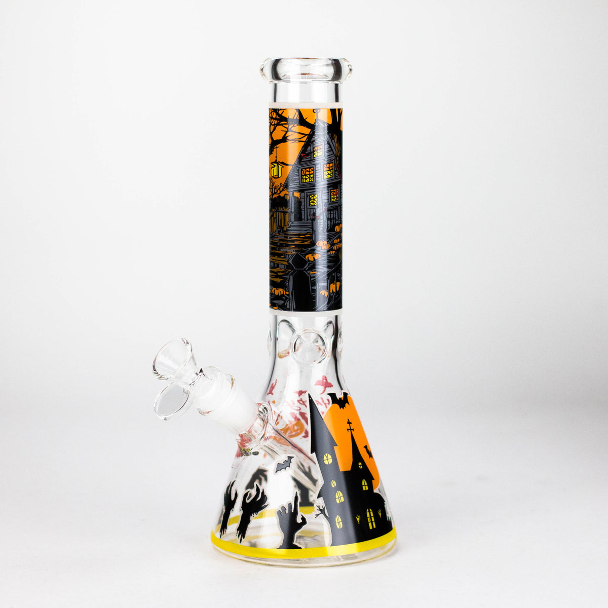 10" Halloween Design Glass Beaker Bong-Glow in the dark