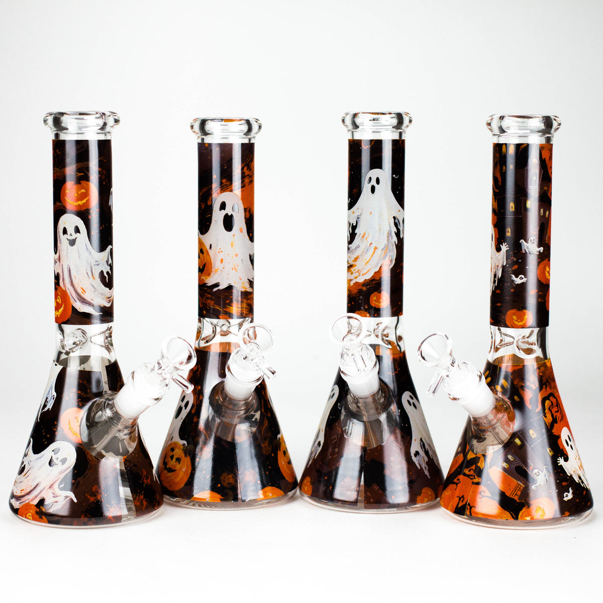 10" Cute Ghost Design Glass Beaker Bong-Glow in the dark