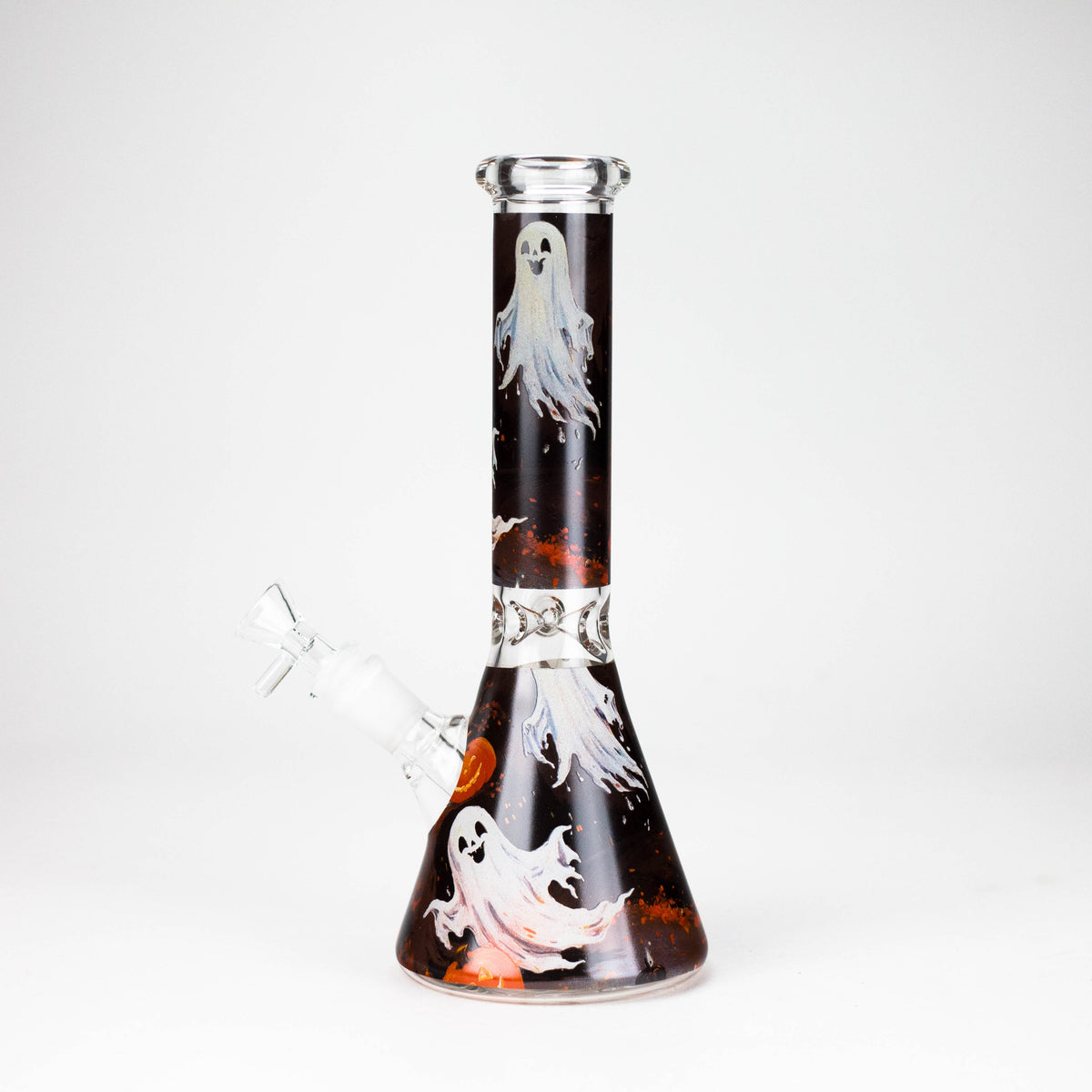 10" Cute Ghost Design Glass Beaker Bong-Glow in the dark