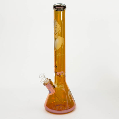 Z18" 7mm Glass Beaker Bong with Monroe Design and Ice Catcher