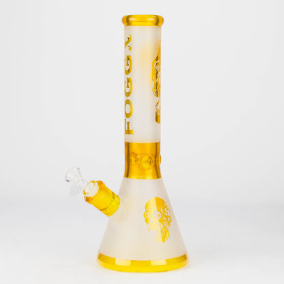 FOGGX | 14" Sandblasted Frosted Big Skull Beaker Water Pipe – 7mm Thick