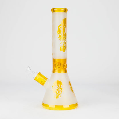 FOGGX | 14" Sandblasted Frosted Big Skull Beaker Water Pipe – 7mm Thick