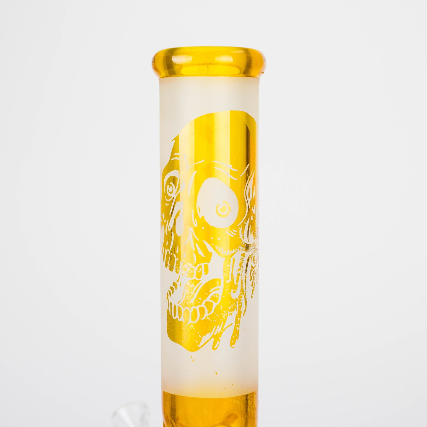 FOGGX | 14" Sandblasted Frosted Big Skull Beaker Water Pipe – 7mm Thick
