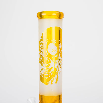 FOGGX | 14" Sandblasted Frosted Big Skull Beaker Water Pipe – 7mm Thick