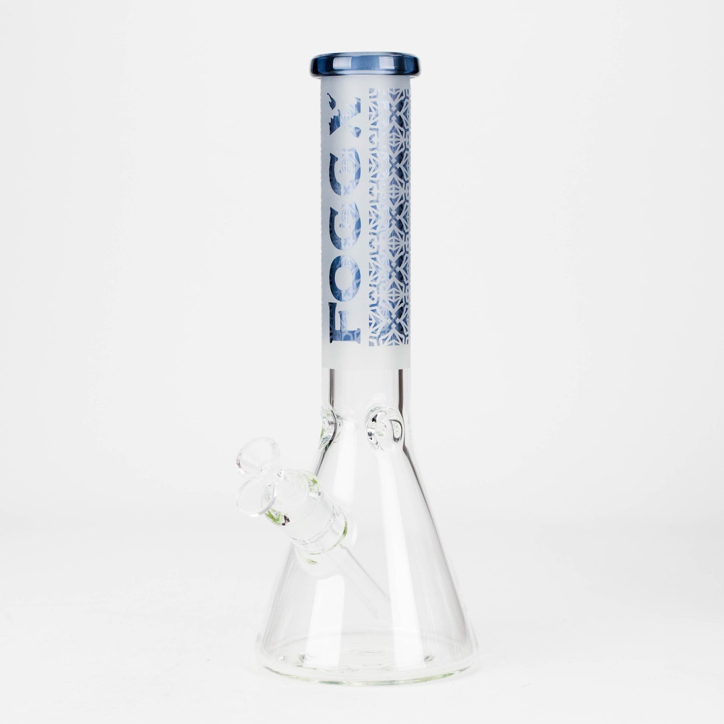 FOGGX | 14" Sandblasted Beaker Glass Water Pipe – 7mm Thick
