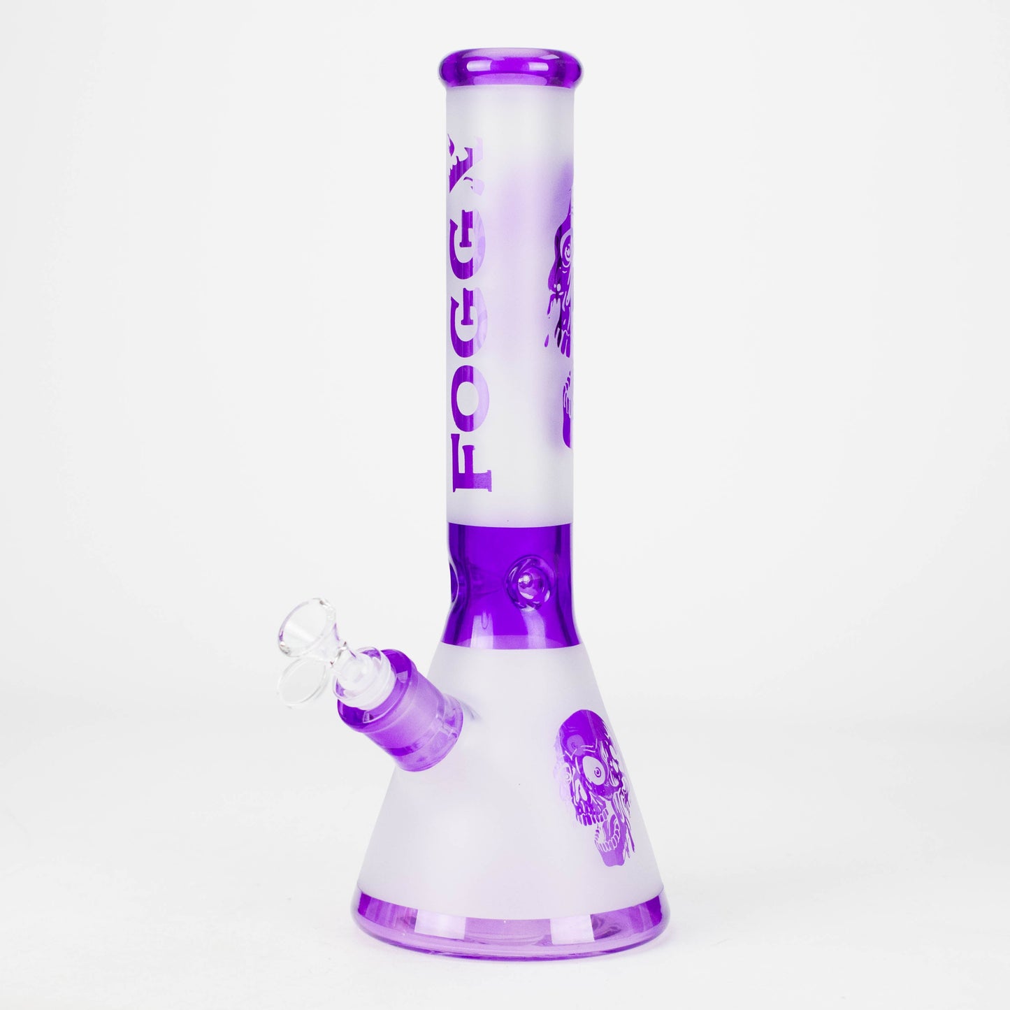 FOGGX | 14" Sandblasted Frosted Big Skull Beaker Water Pipe – 7mm Thick