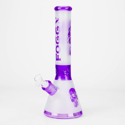 FOGGX | 14" Sandblasted Frosted Big Skull Beaker Water Pipe – 7mm Thick