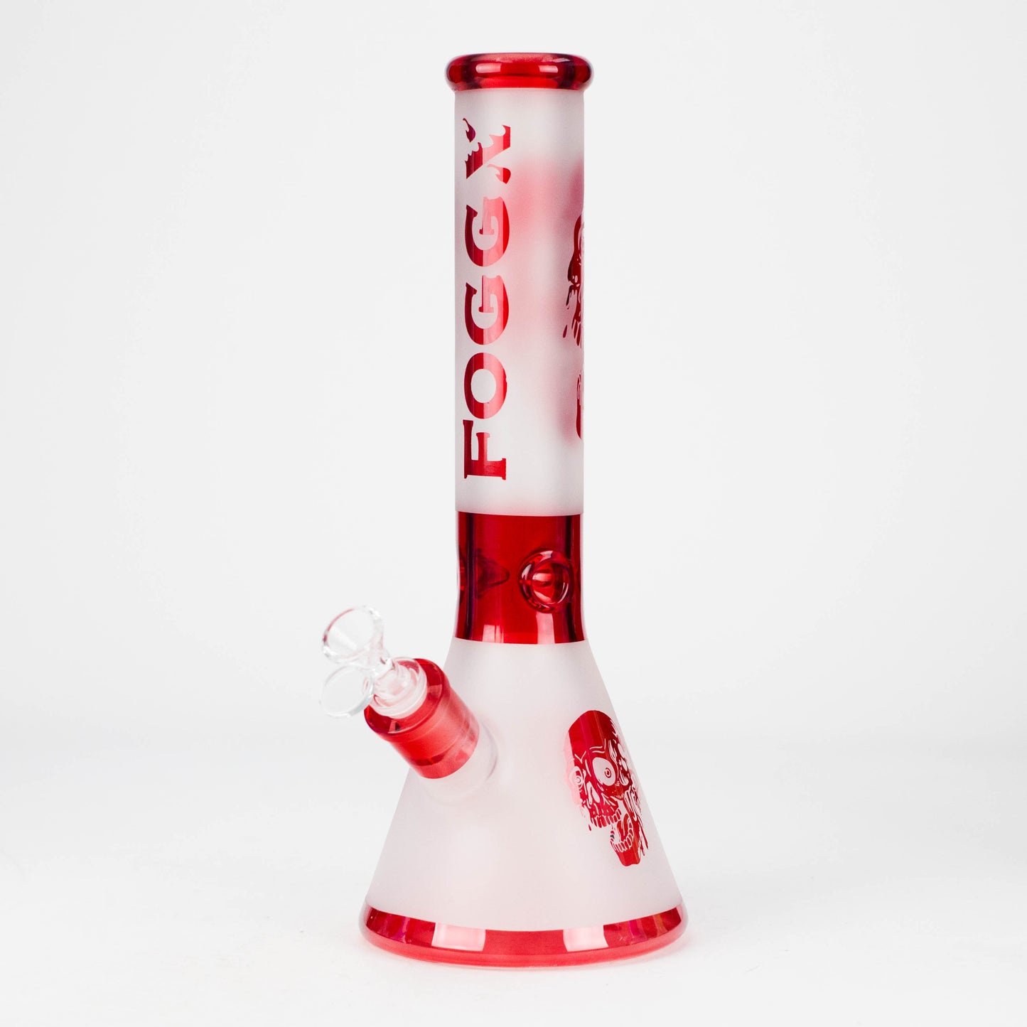 FOGGX | 14" Sandblasted Frosted Big Skull Beaker Water Pipe – 7mm Thick