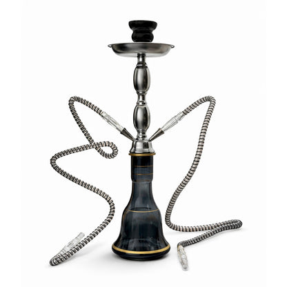 18" Dual Hose Hookah Set Black