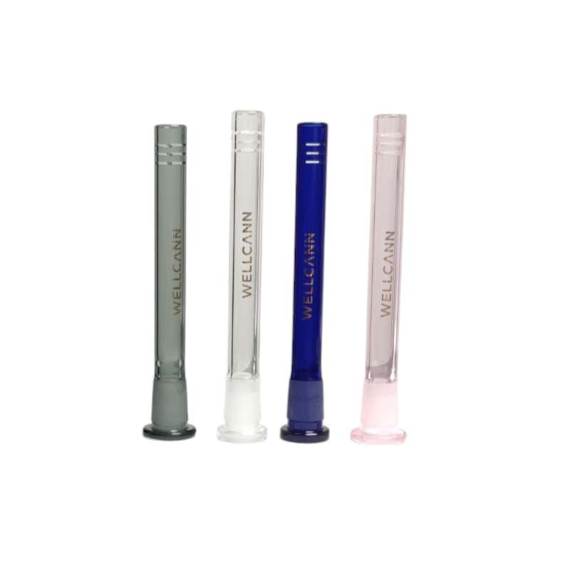 Wellcann | 6"Colored Glass Downstems With Gold Logo