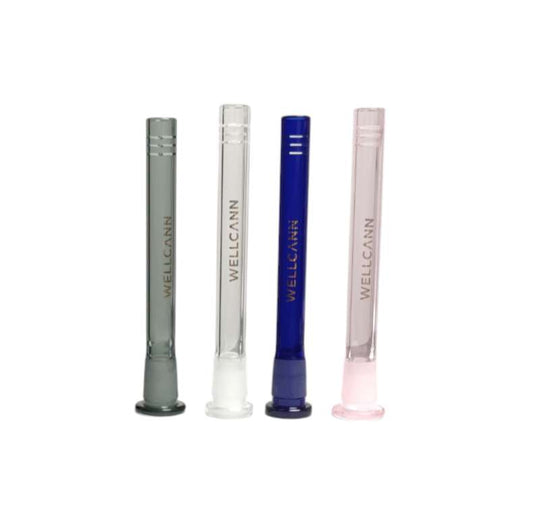 Wellcann | 6"Colored Glass Downstems With Gold Logo