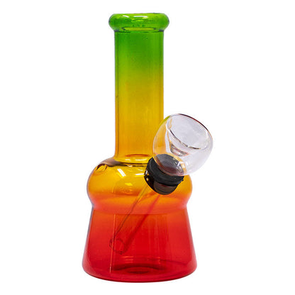 5" Rasta Colored Cylindrical Medium Glass Bong