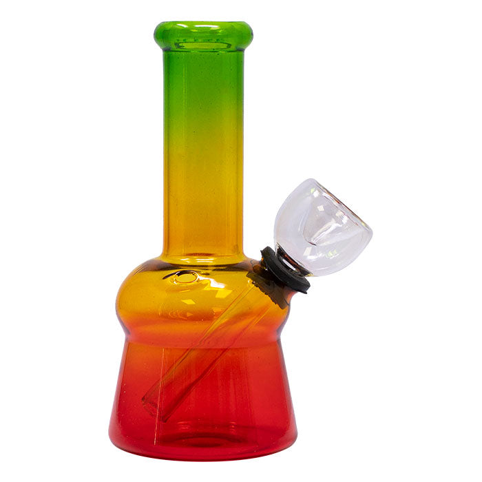 5" Rasta Colored Cylindrical Medium Glass Bong