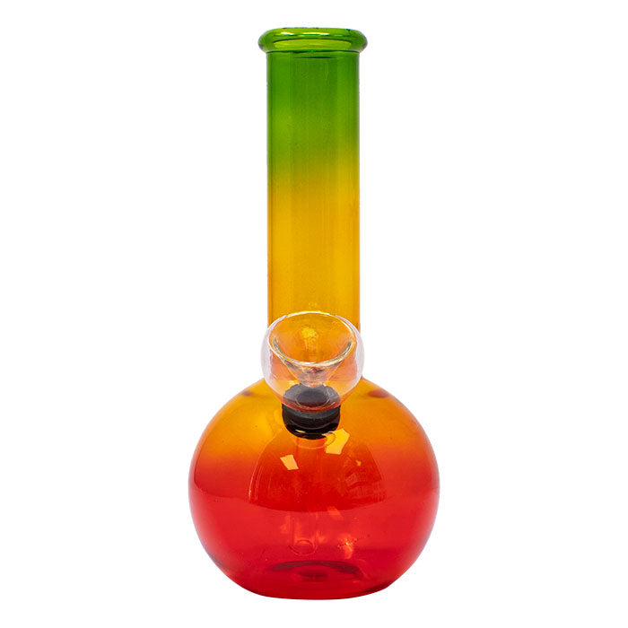 7" Rasta Colored Cylindrical Medium Glass Bong