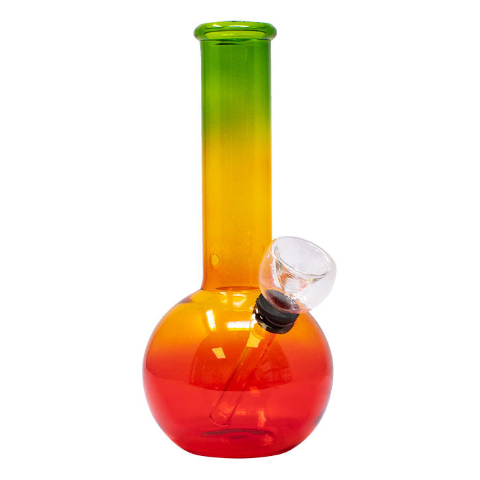 7" Rasta Colored Cylindrical Medium Glass Bong