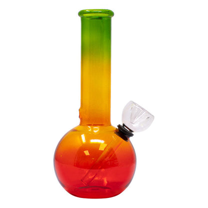 7" Rasta Colored Cylindrical Medium Glass Bong